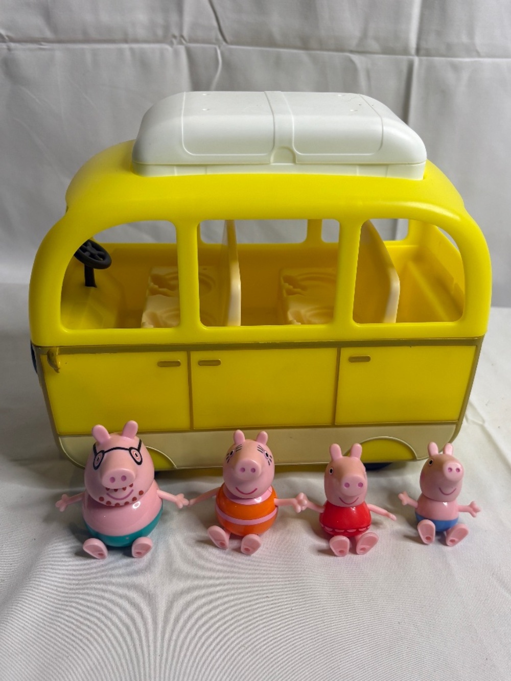Peppa Pig Yellow Camper Van Vehicle Toy Jazwares Figures Lot